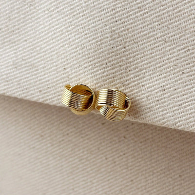 18k Gold Filled Wire Knot Stud Earrings GoldFi