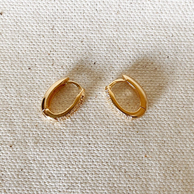 18k Gold Filled Oval Clicker Hoop Earrings GoldFi