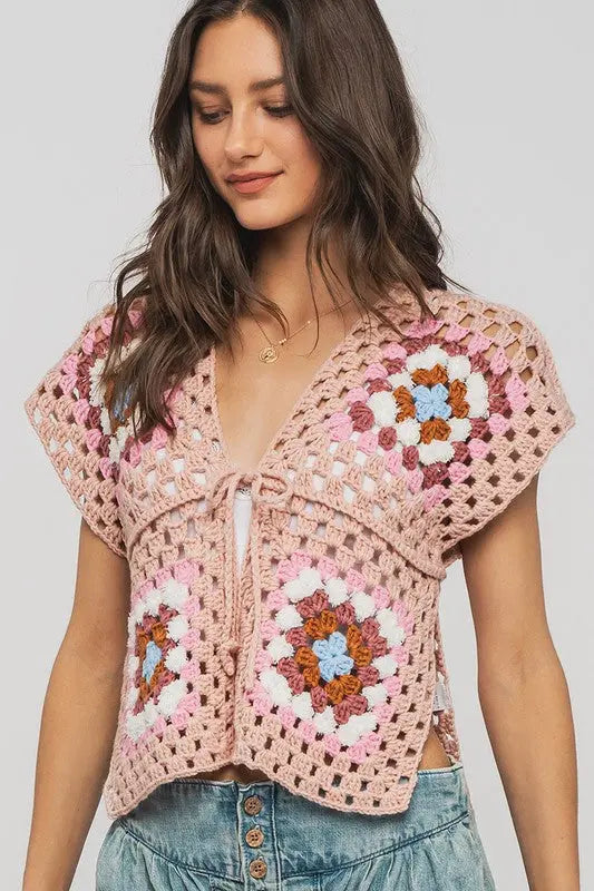 Four Corner Crochet Vest trend:notes