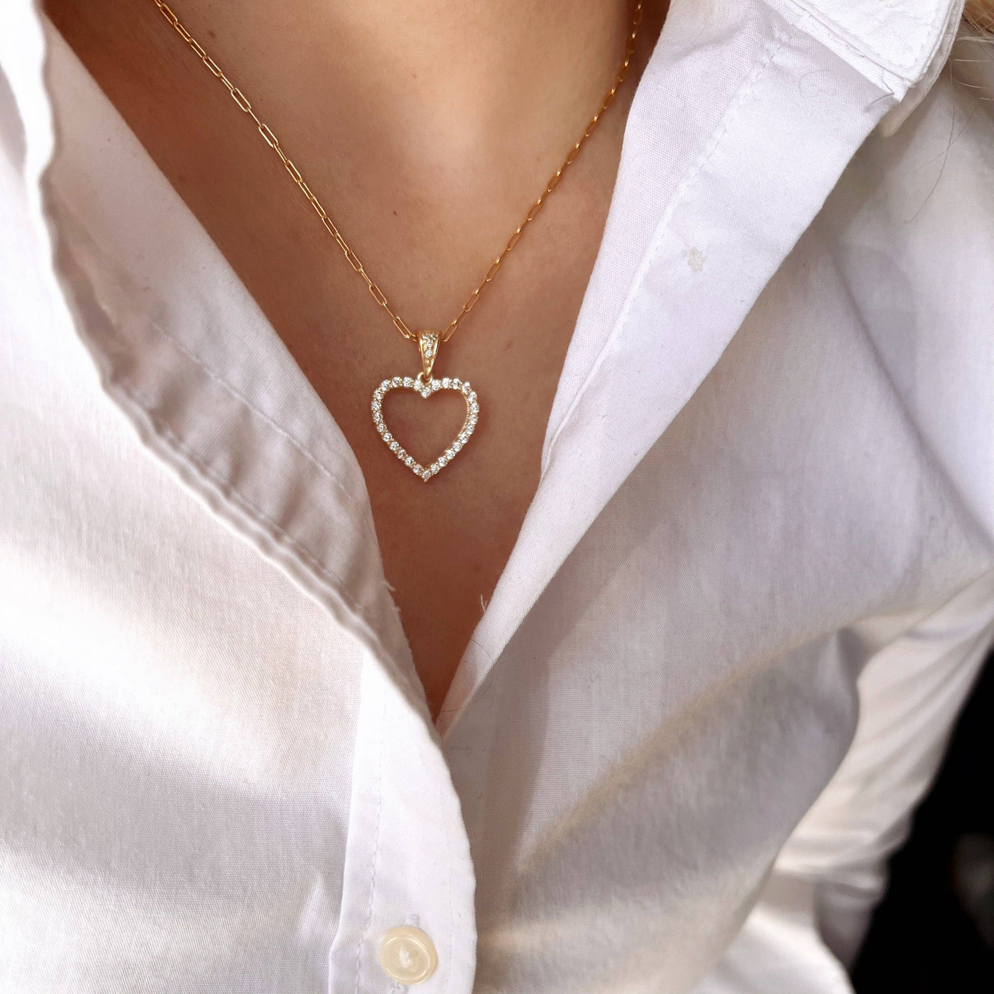 18k Gold filled Stoned Heart Necklace GoldFi