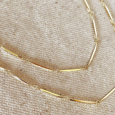 18k Gold Filled 1mm Diamond Cut Straw Chain GoldFi