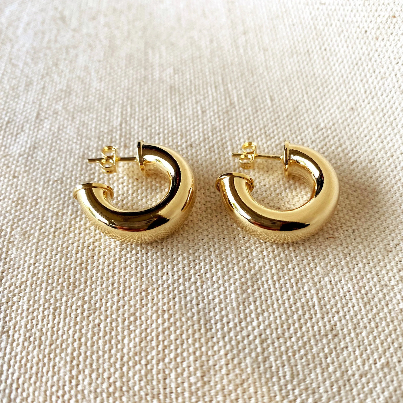 18k Gold Filled Chubby Half-Hoop Earrings GoldFi