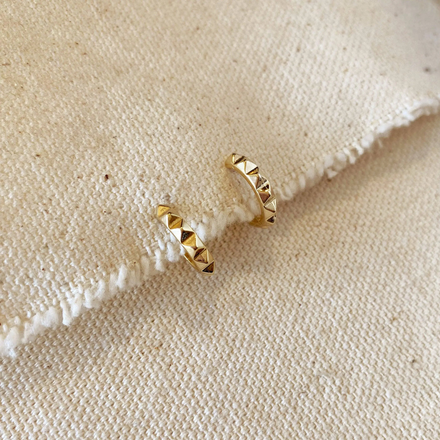 18k Gold Filled 13mm Spiked C-Hoop GoldFi