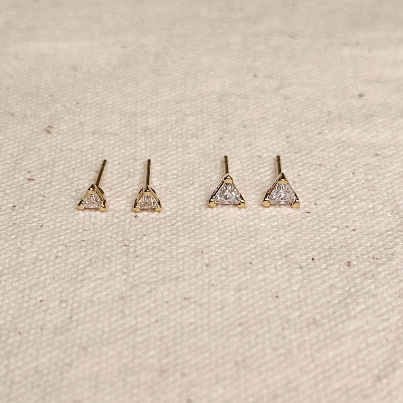 Mini CZ Triangle Stud GoldFi