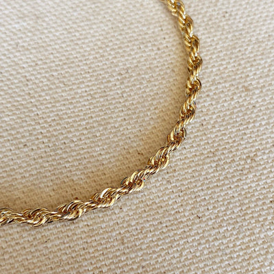 18k Gold Filled 3mm Rope Bracelet GoldFi