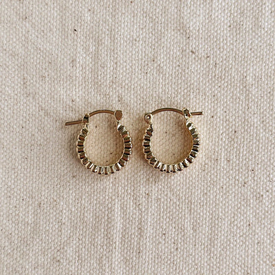 Ridged Hoop Earrings GoldFi