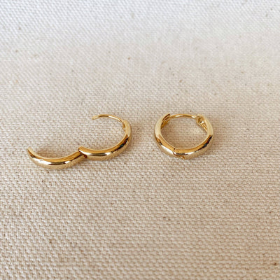 18k Gold Filled Plain Clicker Hoop Earrings GoldFi