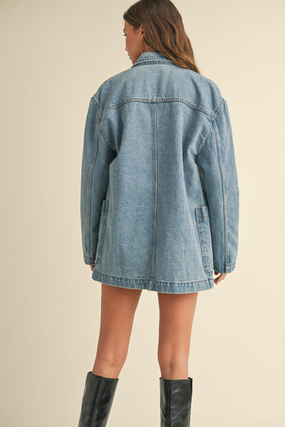 Layne Denim Blazer Miou Muse