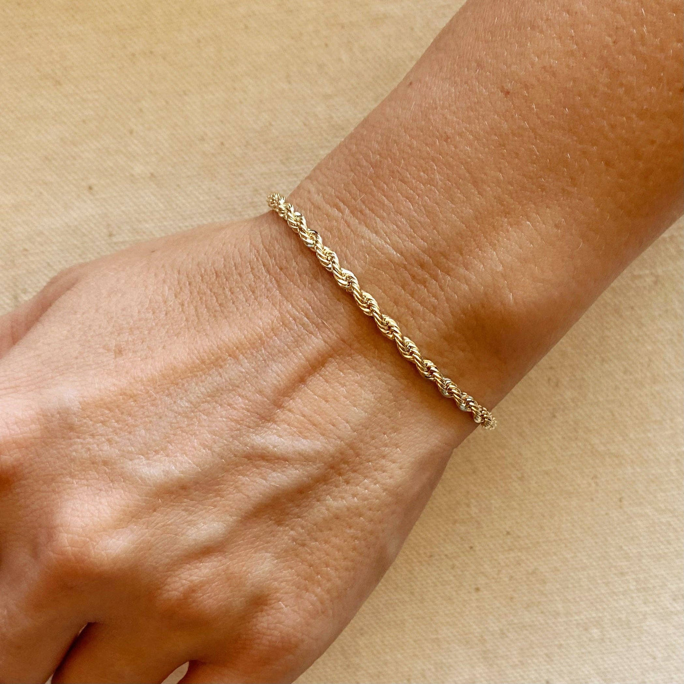 18k Gold Filled 3mm Rope Bracelet