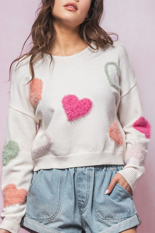 Fuzzy Heart Sweater trend:notes