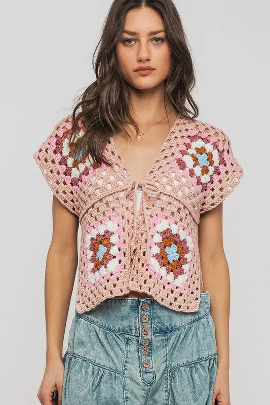 Four Corner Crochet Vest trend:notes