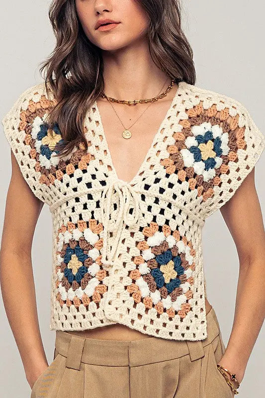 Four Corner Crochet Vest trend:notes