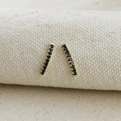 18k Gold Filled CZ Thin Line Stud GoldFi