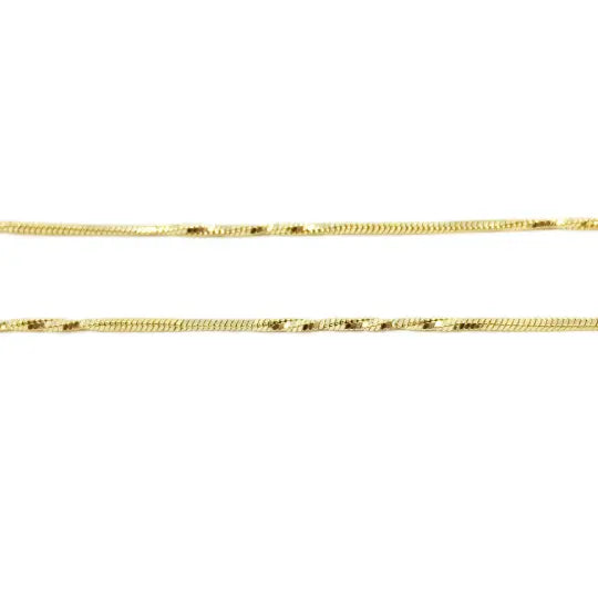 18k Gold Filled Interspersed Twisted Box Chain 1.0mm Thickne GoldFi