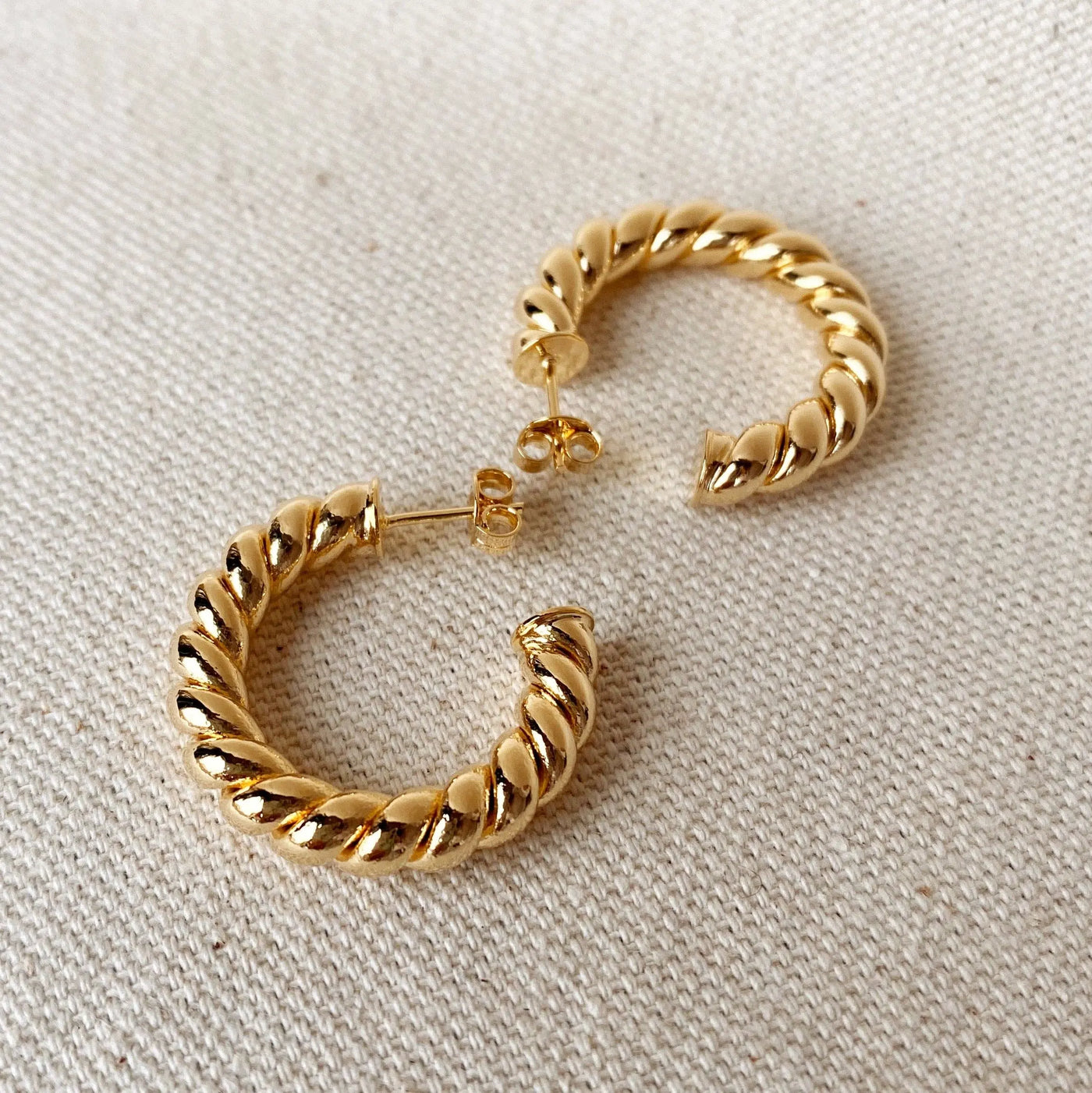 Croissant Twisted C Hoop Earrings GoldFi