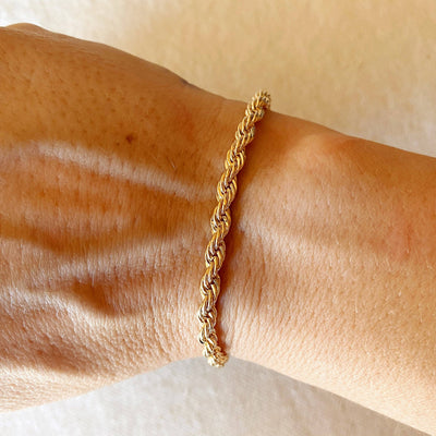 18k Gold Filled 4mm Rope Bracelet