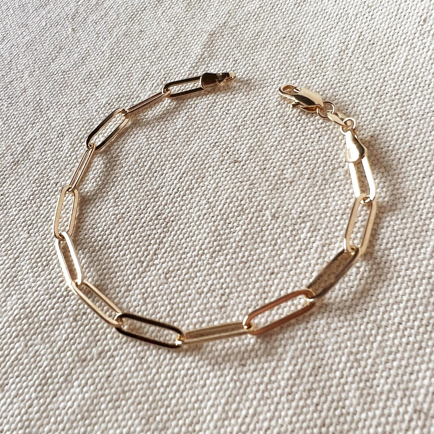 18k Gold Filled Classic Paperclip Bracelet GoldFi