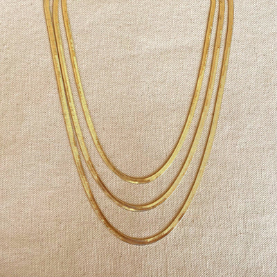 18k Gold Filled 4.0mm Thickness Herringbone Chain GoldFi