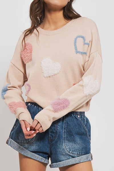 Fuzzy Heart Sweater trend:notes