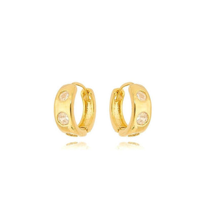 18k Gold Filled Huggie CZ Hoop Earrings For Wholesale And Jewelry Supplies