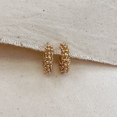 18k Gold Filled Beaded Cluster Hoop Earrings GoldFi