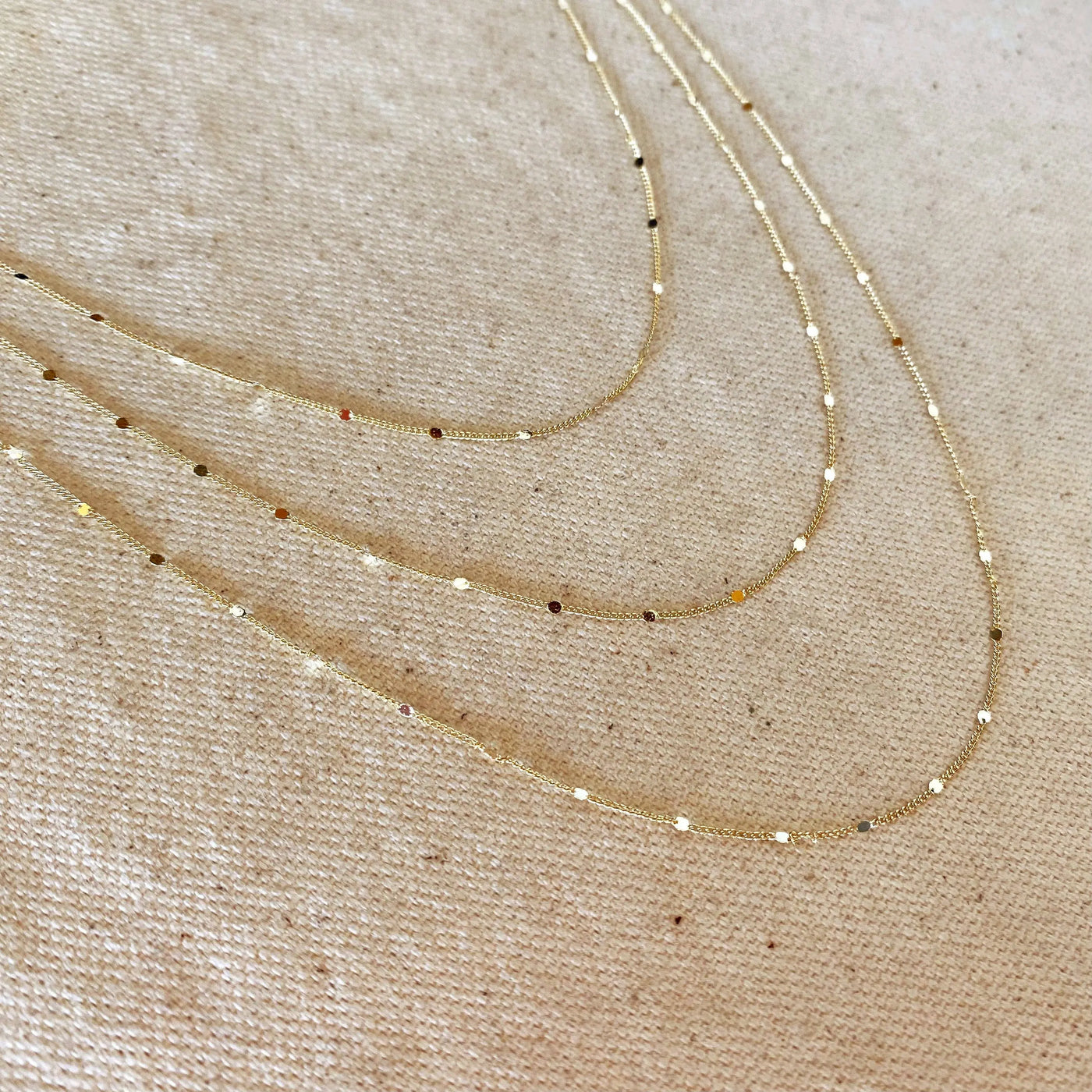 18k Gold Filled 1mm Curb Chain With Pressed Details GoldFi