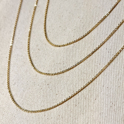 18k Gold Filled 1.45mm Cable Chain