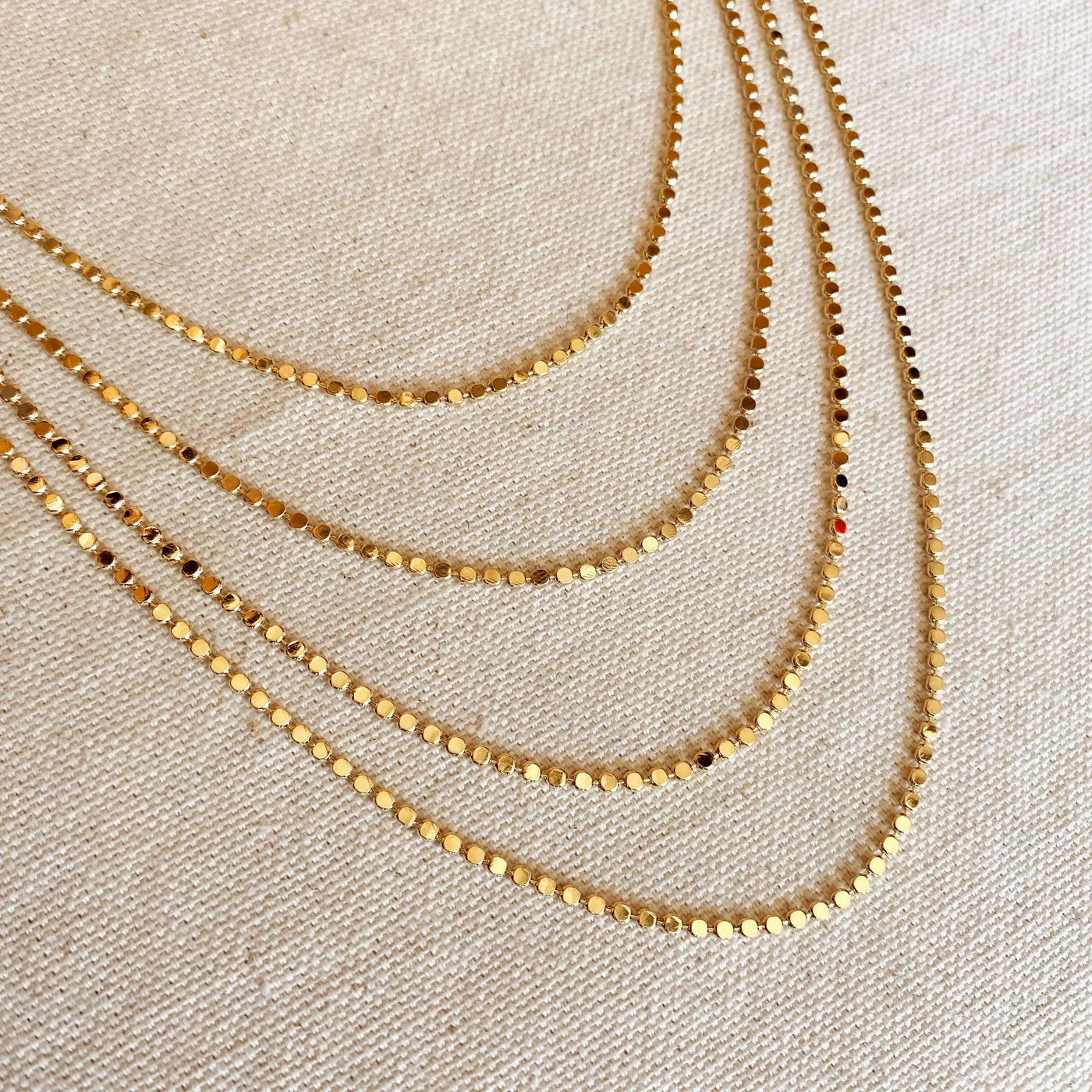 18k Gold Filled 2mm Flat Ball Chain Necklace GoldFi