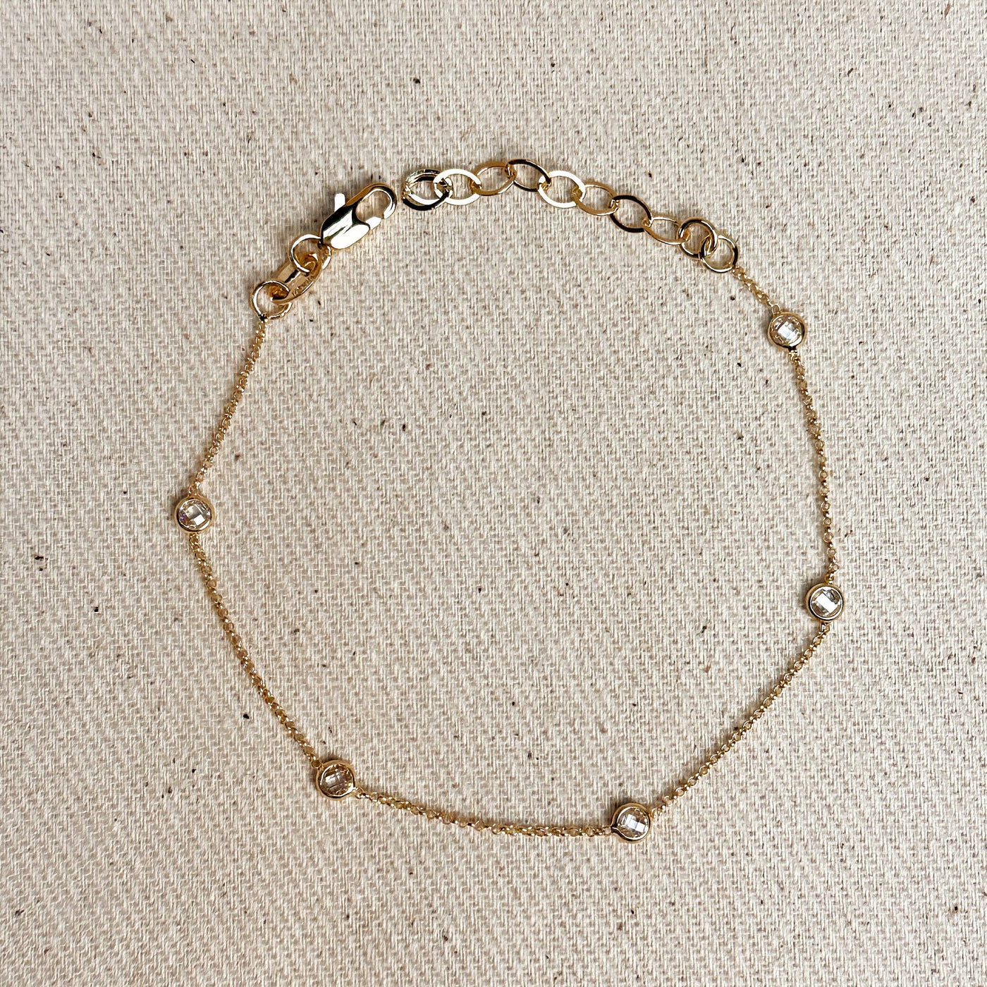 18k Gold Filled CZ Bezel Bracelet GoldFi