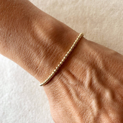 18k Gold Filled 2.5 mm Beaded Bracelet GoldFi