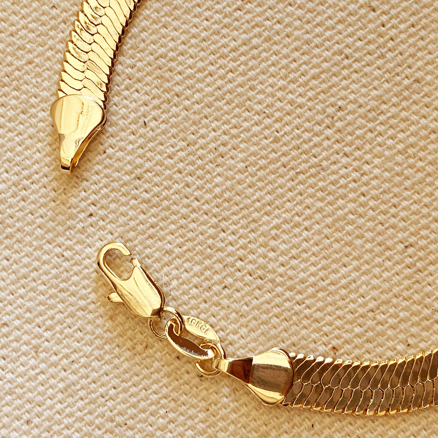 18k Gold Filled 6mm Herringbone Bracelet