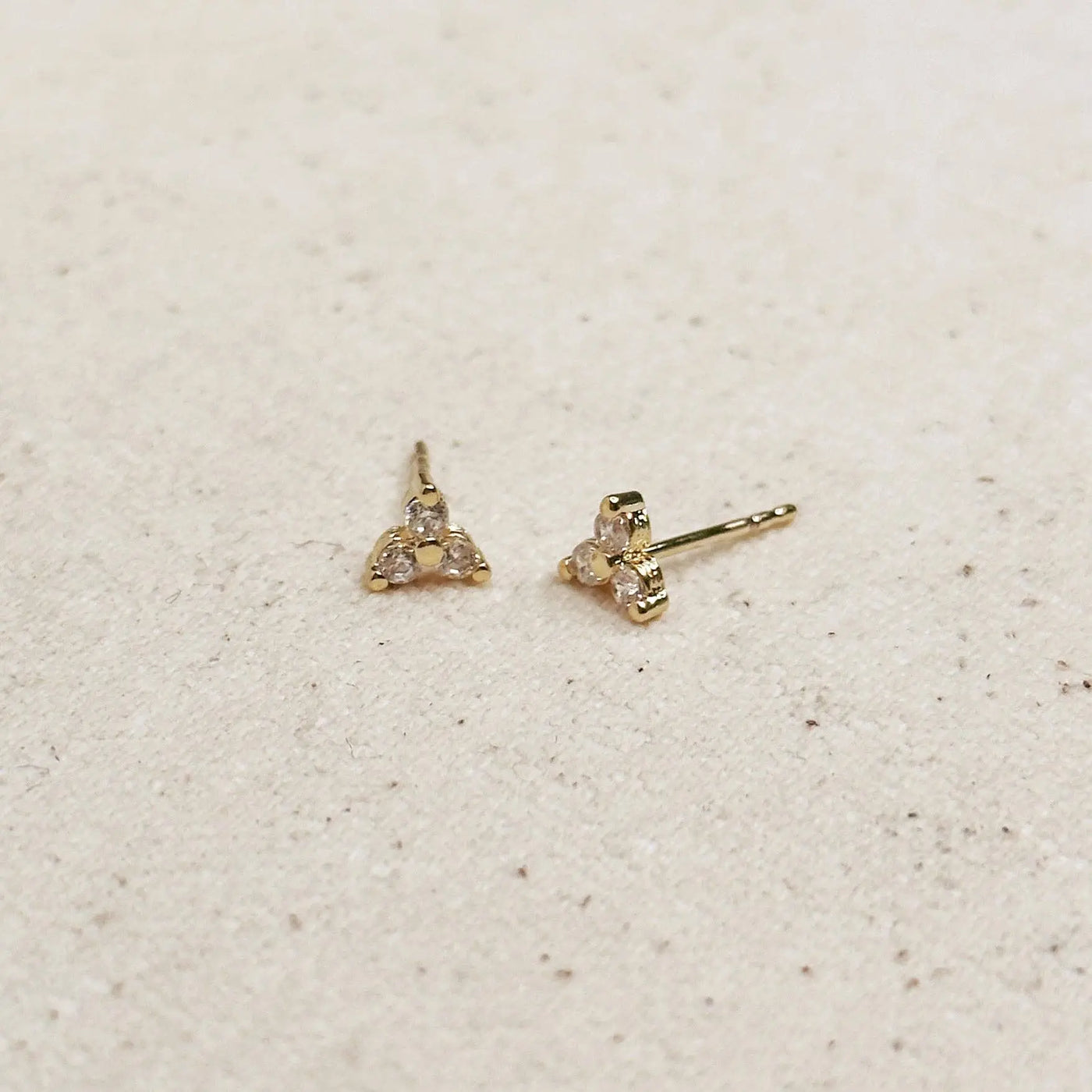 Mini Flower CZ Stud Earrings GoldFi