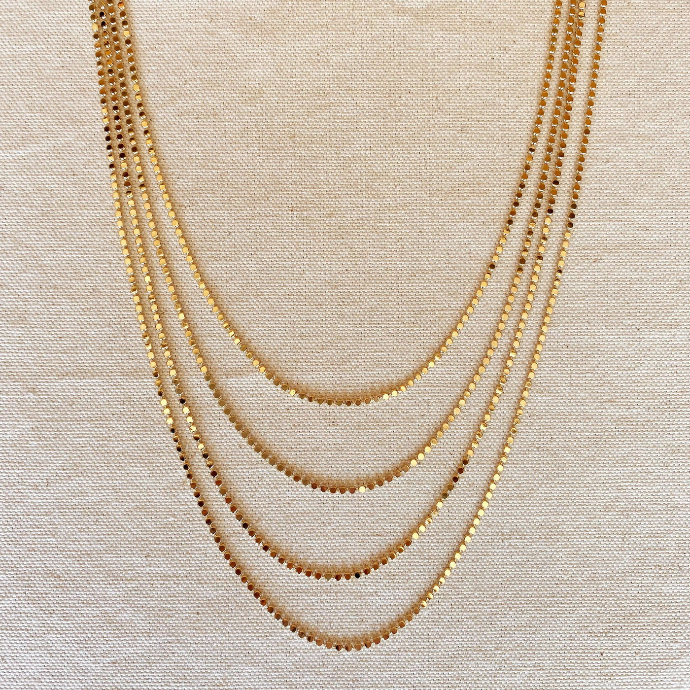 18k Gold Filled 2mm Flat Ball Chain Necklace GoldFi