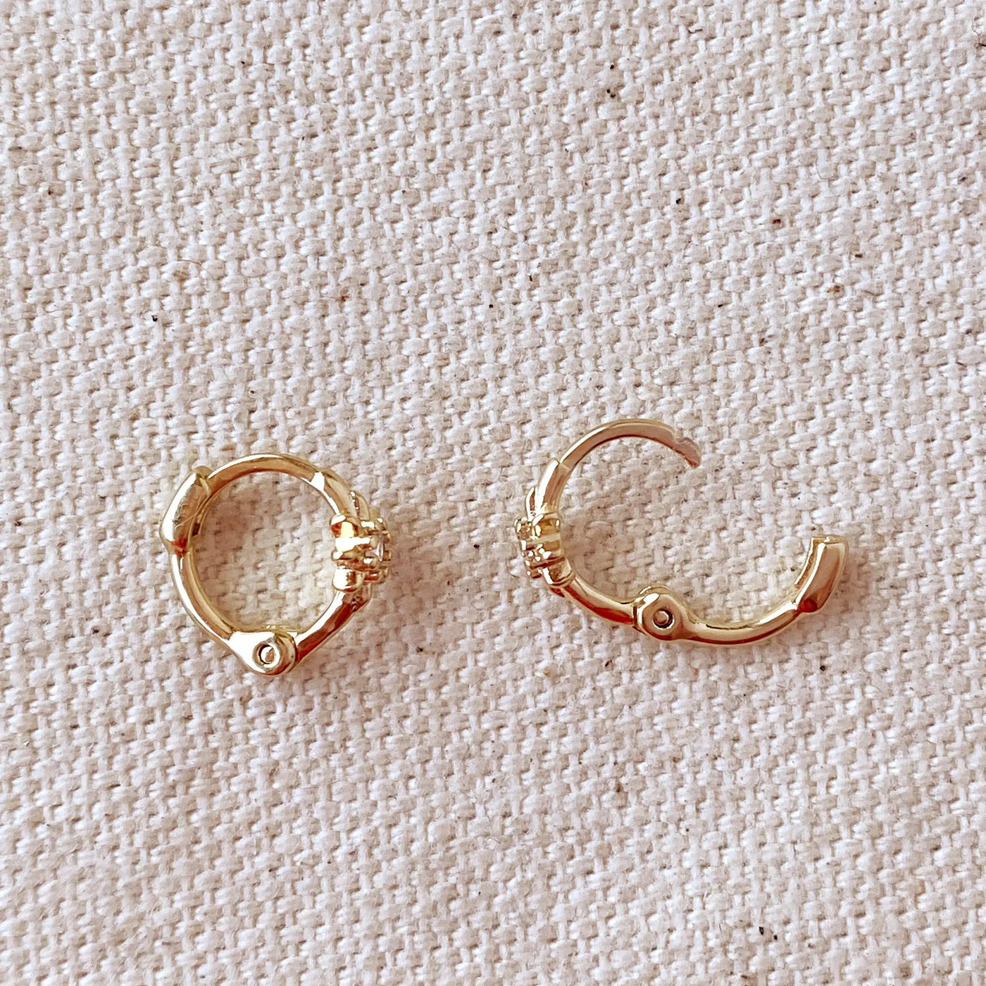 18k Gold Filled Starburst Mini Clicker Hoop Earrings GoldFi