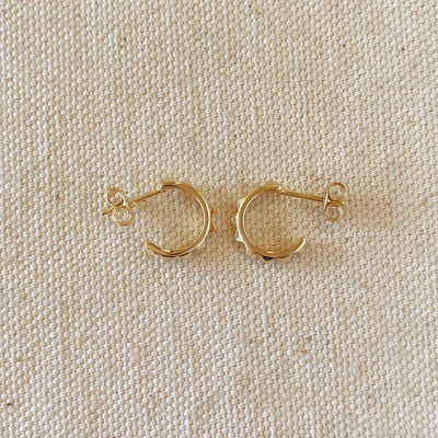 18k Gold Filled 13mm Spiked C-Hoop GoldFi