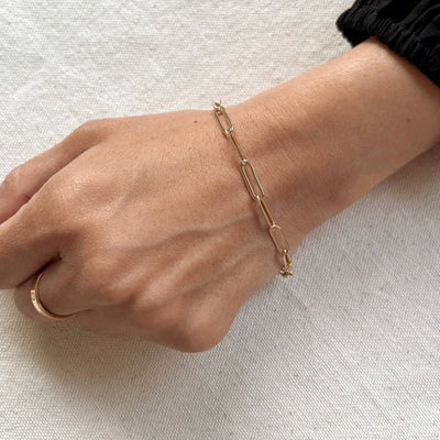 18k Gold Filled Classic Paperclip Bracelet GoldFi