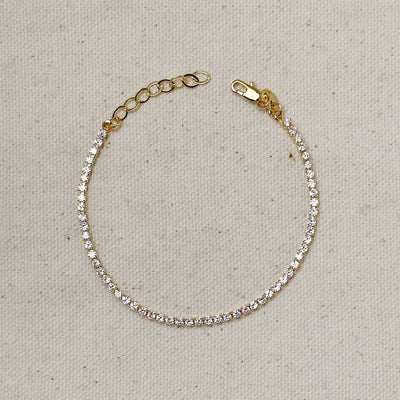 18k Gold Filled 2mm CZ Tennis Bracelet GoldFi