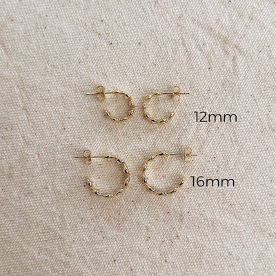 Bezel CZ C- Hoop Earrings GoldFi