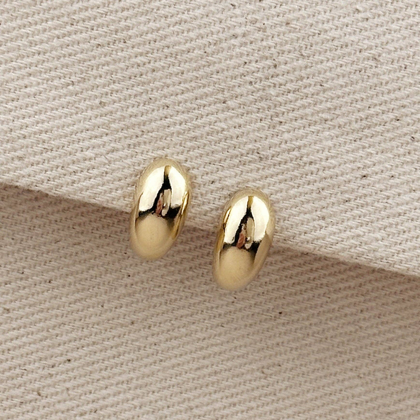 18k Gold Filled Polished Curved Small Stud Earrings GoldFi