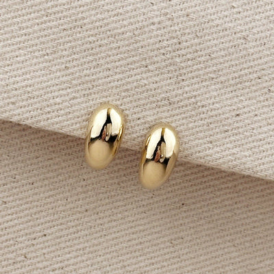 18k Gold Filled Polished Curved Small Stud Earrings