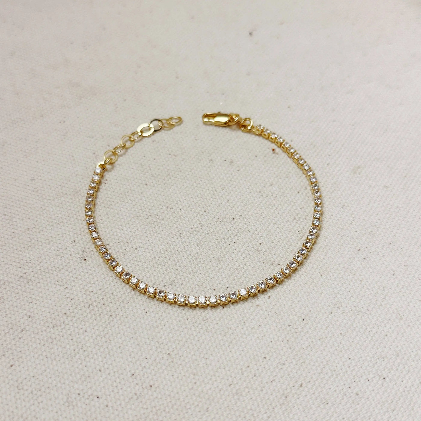 18k Gold Filled 2mm CZ Tennis Bracelet GoldFi