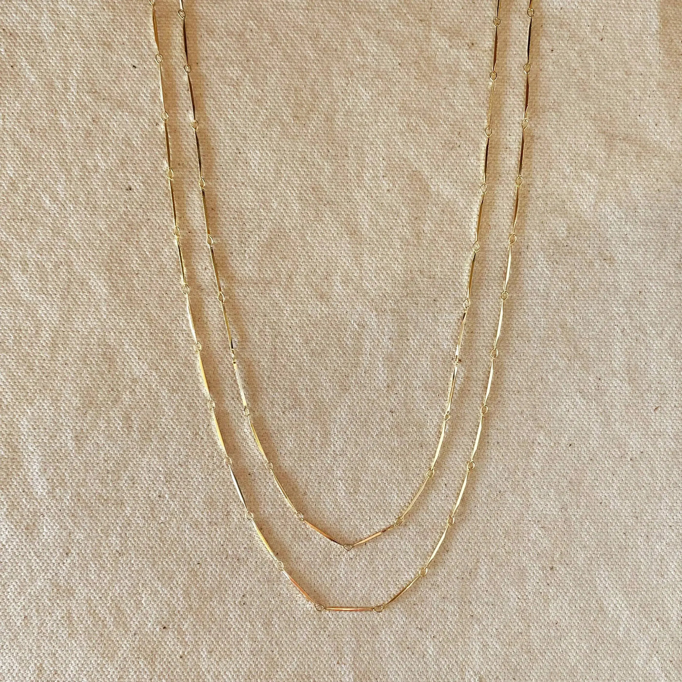 18k Gold Filled 1mm Diamond Cut Straw Chain GoldFi