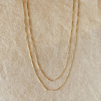 18k Gold Filled 1mm Diamond Cut Straw Chain GoldFi