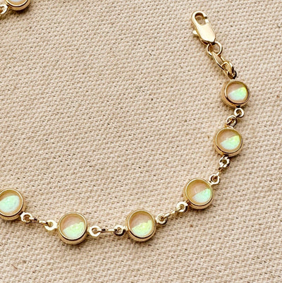 18k Gold Filled Rounded Opal Bracelet GoldFi