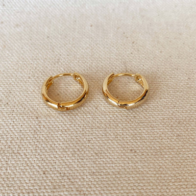 18k Gold Filled Plain Clicker Hoop Earrings