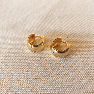 18k Gold Filled Small Chunky Clicker Hoop Earrings GoldFi