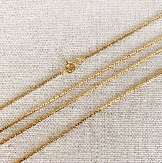 18k Gold Filled 1.2 mm Box Chain Components GoldFi