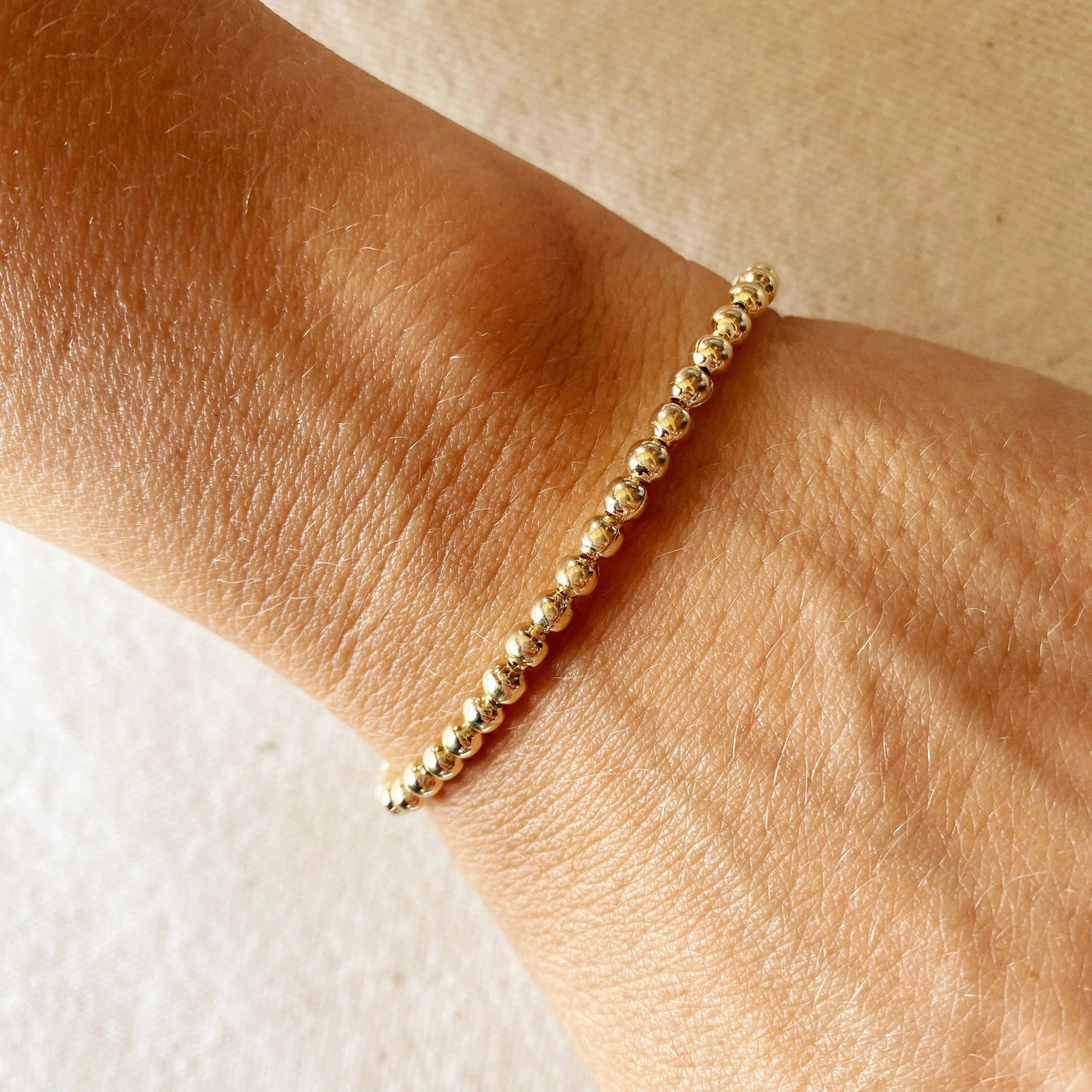 18k Gold Filled 3.5 mm Beaded Bracelet GoldFi