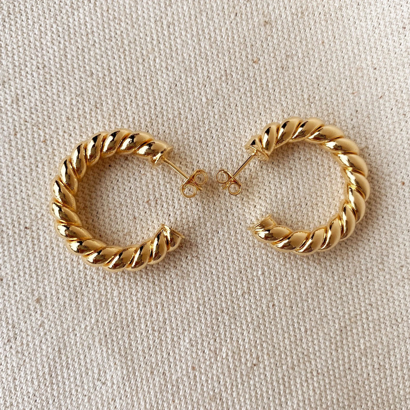 Croissant Twisted C Hoop Earrings GoldFi