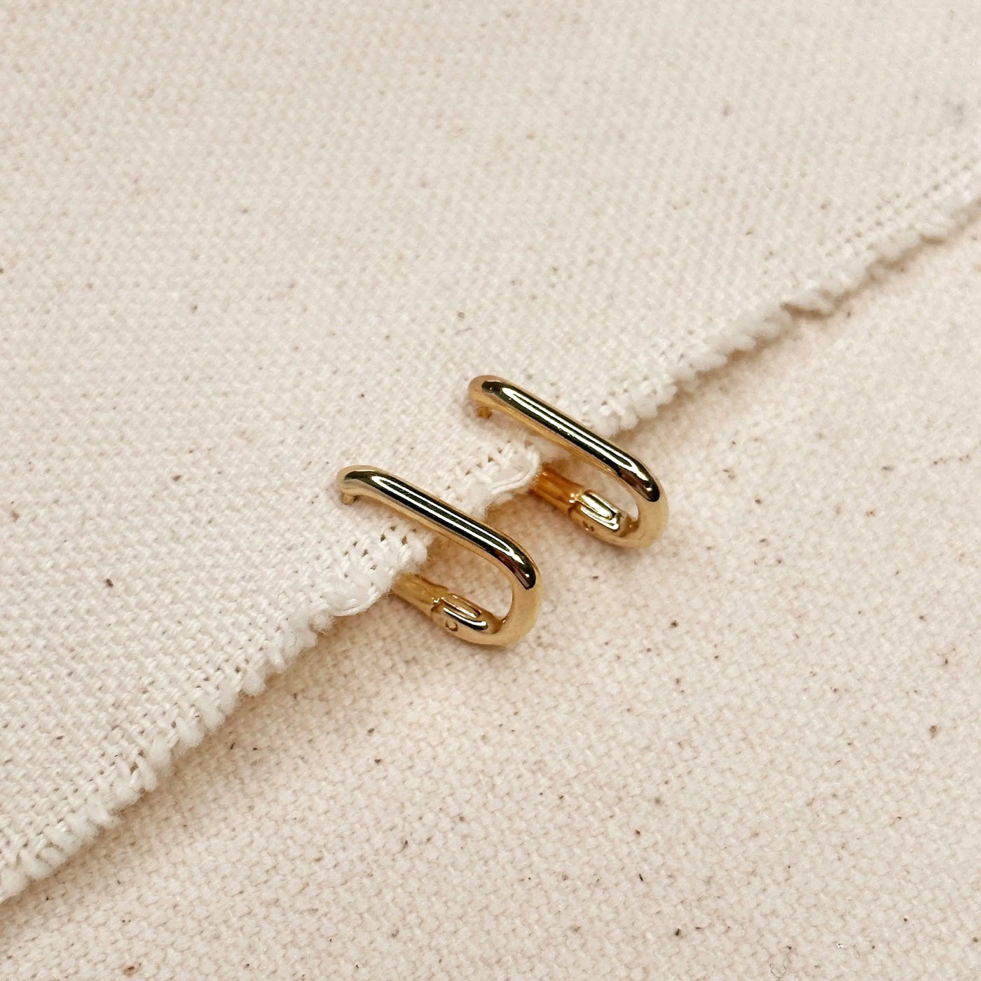 Polished Rectangle Clicker Earrings GoldFi